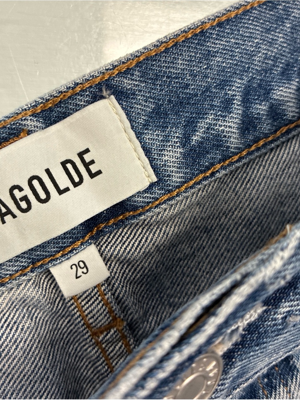 Agolde Parker Vintage Cut Off Short - Light Wash Blue Denim - Size 29 NWT New - Picture 12 of 16
